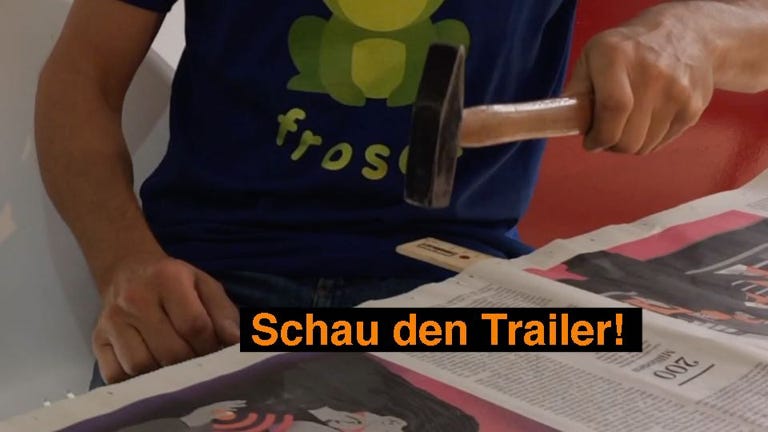 Experiment: Luft drückt auf eine Zeitungsseite