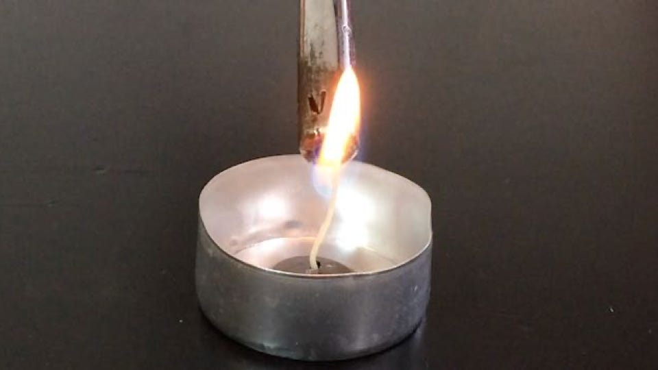Experiment Kerze ohne Wachs
