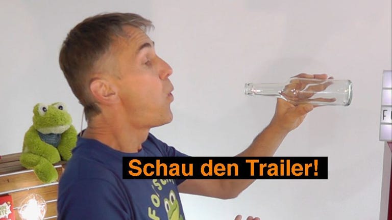 Experiment: Es gelingt nicht, die Kugel in den Flaschenhals zu pusten