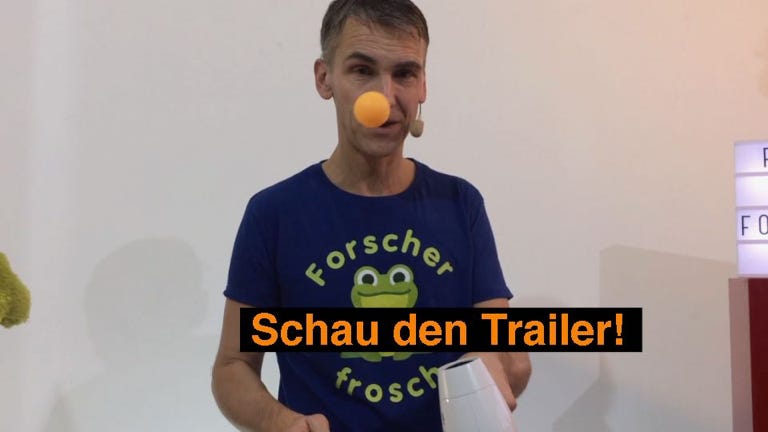 Experiment: Ball schebt im Luftstrom